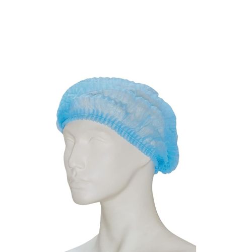 Vienkartinės kepurėlės, PP, 22", mėlyna, gofruota, 2 gumelės