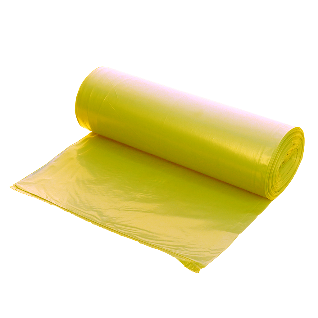 20L (20vnt) geltoni HDPE maišeliai šiukšlėms