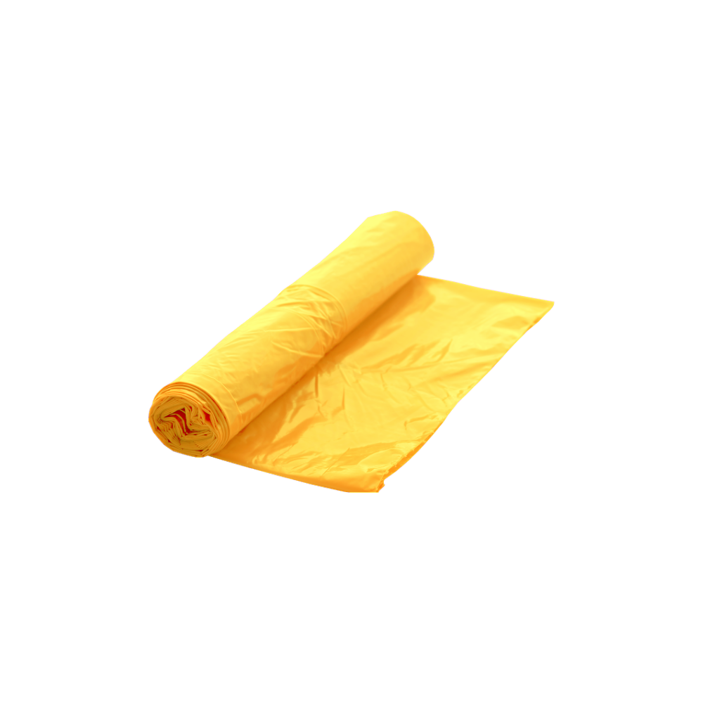 120L (25vnt) geltoni LDPE šiukšlių maišai