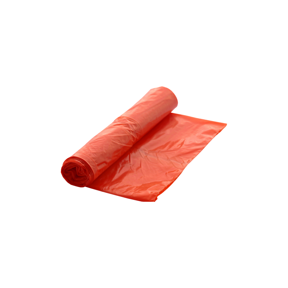 120L (25vnt) raudoni LDPE šiukšlių maišai